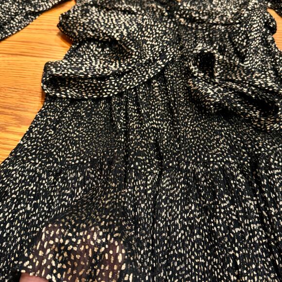 SABINA MUSAYEV Black Metallic party dress Mar V-Neck Minidress small - Picture 4 of 13